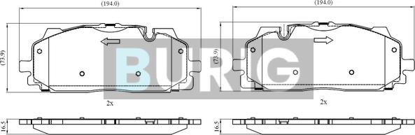 Burig B020678 - Kit de plaquettes de frein, frein à disque cwaw.fr