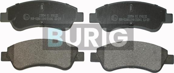 Burig B020016 - Kit de plaquettes de frein, frein à disque cwaw.fr