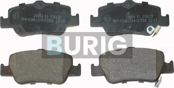 Burig B020164 - Kit de plaquettes de frein, frein à disque cwaw.fr