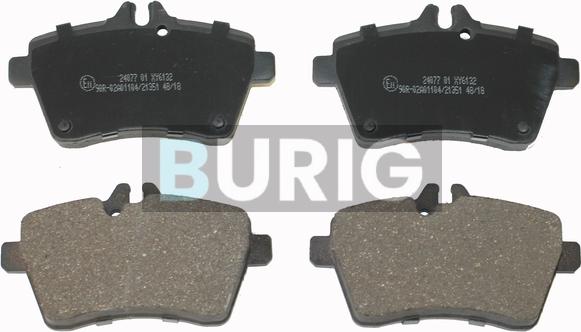 Burig B020167 - Kit de plaquettes de frein, frein à disque cwaw.fr