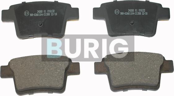 Burig B020111 - Kit de plaquettes de frein, frein à disque cwaw.fr