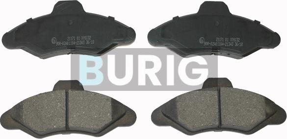 Burig B020365 - Kit de plaquettes de frein, frein à disque cwaw.fr