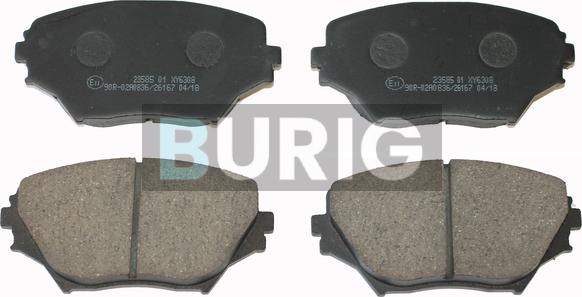 Burig B020360 - Kit de plaquettes de frein, frein à disque cwaw.fr