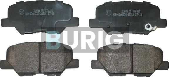 Burig B020308 - Kit de plaquettes de frein, frein à disque cwaw.fr