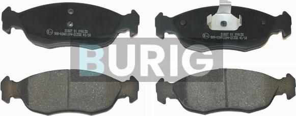 Burig B020293 - Kit de plaquettes de frein, frein à disque cwaw.fr