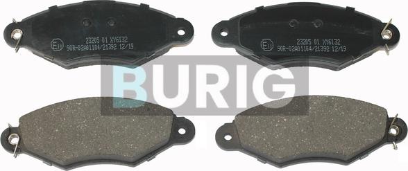 Burig B020215 - Kit de plaquettes de frein, frein à disque cwaw.fr