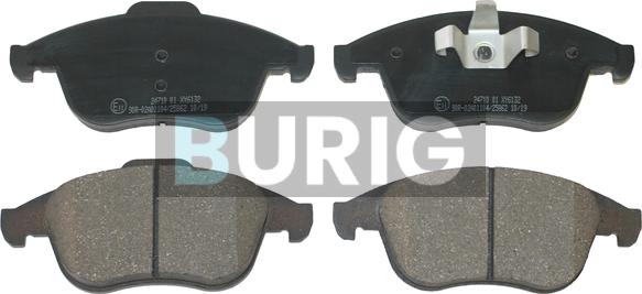 Burig B020284 - Kit de plaquettes de frein, frein à disque cwaw.fr