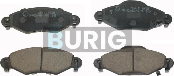 Burig B020225 - Kit de plaquettes de frein, frein à disque cwaw.fr