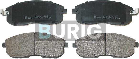 Burig B020220 - Kit de plaquettes de frein, frein à disque cwaw.fr