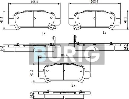 Burig B020744 - Kit de plaquettes de frein, frein à disque cwaw.fr