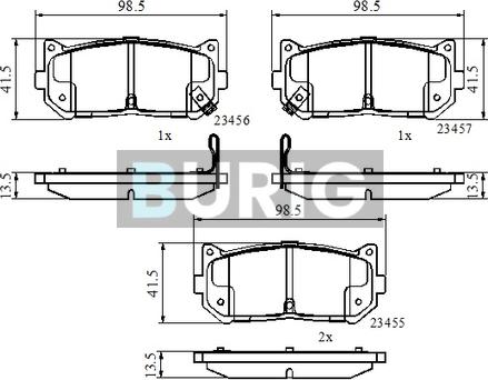 Burig B020745 - Kit de plaquettes de frein, frein à disque cwaw.fr