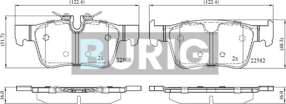 Burig B020747 - Kit de plaquettes de frein, frein à disque cwaw.fr