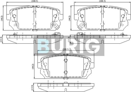 Burig B020752 - Kit de plaquettes de frein, frein à disque cwaw.fr