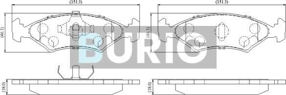 Burig B020757 - Kit de plaquettes de frein, frein à disque cwaw.fr