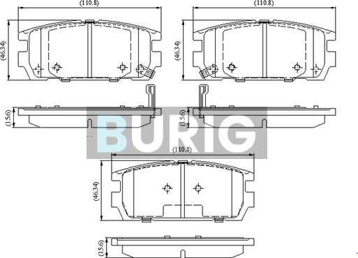 Burig B020761 - Kit de plaquettes de frein, frein à disque cwaw.fr