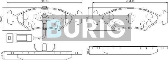 Burig B020763 - Kit de plaquettes de frein, frein à disque cwaw.fr