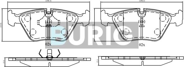 Burig B020704 - Kit de plaquettes de frein, frein à disque cwaw.fr