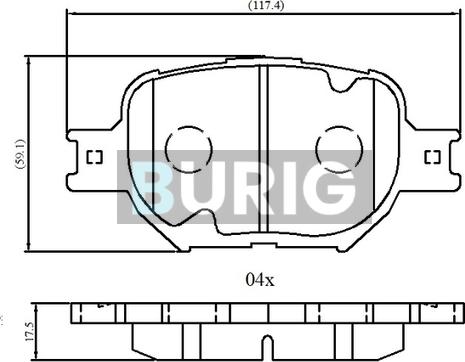 Burig B020701 - Kit de plaquettes de frein, frein à disque cwaw.fr