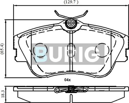 Burig B020708 - Kit de plaquettes de frein, frein à disque cwaw.fr