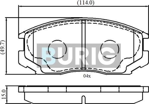 Burig B020703 - Kit de plaquettes de frein, frein à disque cwaw.fr