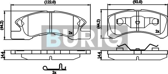 Burig B020712 - Kit de plaquettes de frein, frein à disque cwaw.fr