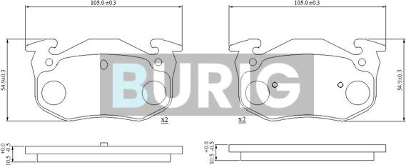 Burig B020734 - Kit de plaquettes de frein, frein à disque cwaw.fr