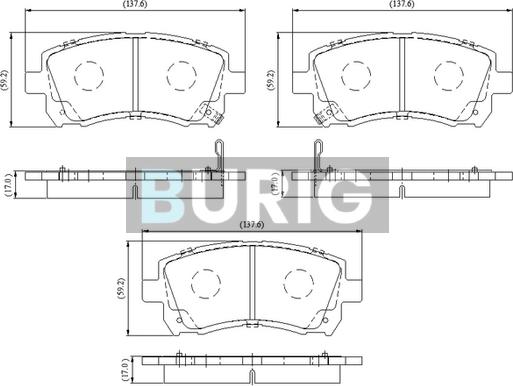 Burig B020733 - Kit de plaquettes de frein, frein à disque cwaw.fr