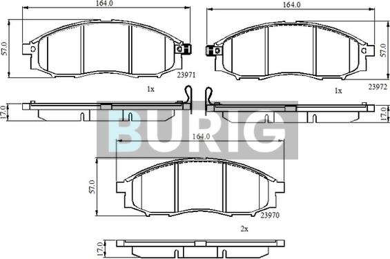 Burig B020732 - Kit de plaquettes de frein, frein à disque cwaw.fr