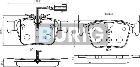 Burig B020723 - Kit de plaquettes de frein, frein à disque cwaw.fr