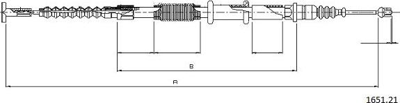 Cabor 1651.21 - Tirette à câble, frein de stationnement cwaw.fr