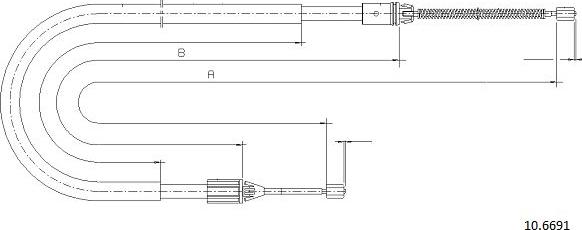 Cabor 10.6691 - Tirette à câble, frein de stationnement cwaw.fr