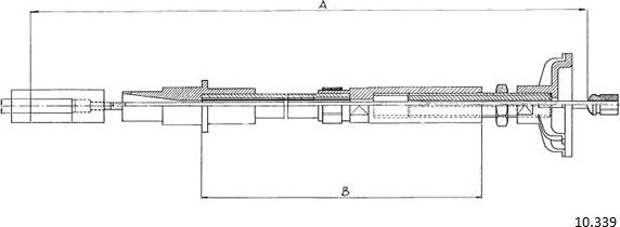 Cabor 10.339 - Tirette à câble, commande d'embrayage cwaw.fr