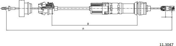Cabor 11.3047 - Tirette à câble, commande d'embrayage cwaw.fr