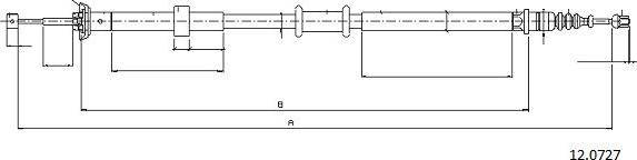 Cabor 12.0727 - Tirette à câble, frein de stationnement cwaw.fr
