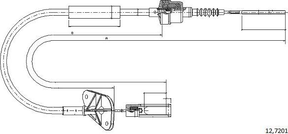 Cabor 12.7201 - Tirette à câble, commande d'embrayage cwaw.fr