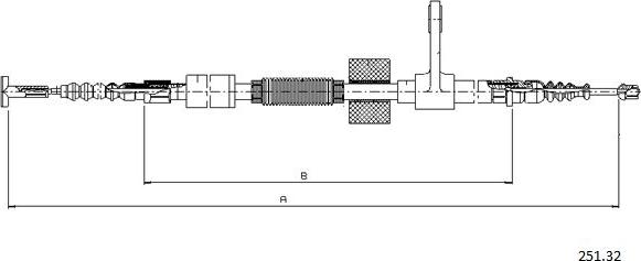 Cabor 251.32 - Tirette à câble, frein de stationnement cwaw.fr