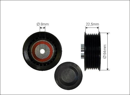 Caffaro 409-136 - Poulie renvoi / transmission, courroie trapézoïdale à nervures cwaw.fr