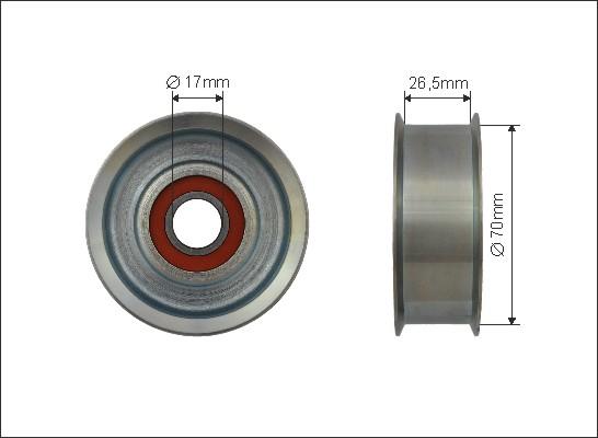Caffaro 500536 - Poulie renvoi / transmission, courroie trapézoïdale à nervures cwaw.fr