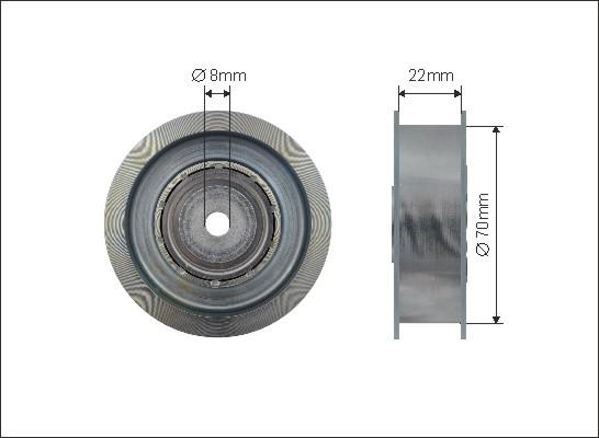 Caffaro 500094 - Poulie renvoi / transmission, courroie trapézoïdale à nervures cwaw.fr