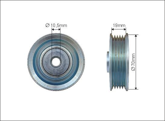 Caffaro 500105 - Poulie renvoi / transmission, courroie trapézoïdale à nervures cwaw.fr