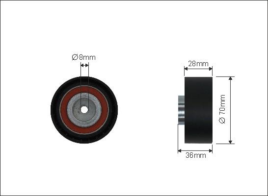 Caffaro 35-64 - Poulie renvoi / transmission, courroie de distribution cwaw.fr