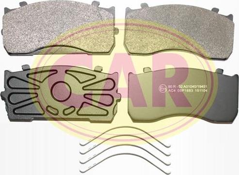 CAR PNT3861 - Kit de plaquettes de frein, frein à disque cwaw.fr