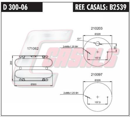 Casals B2539 - Ressort pneumatique, suspension pneumatique cwaw.fr