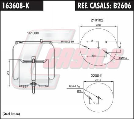 Casals B2606 - Ressort pneumatique, suspension pneumatique cwaw.fr