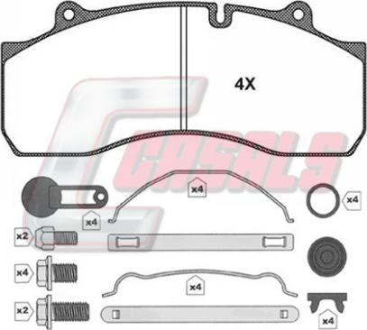 Casals BKM143 - Kit de plaquettes de frein, frein à disque cwaw.fr