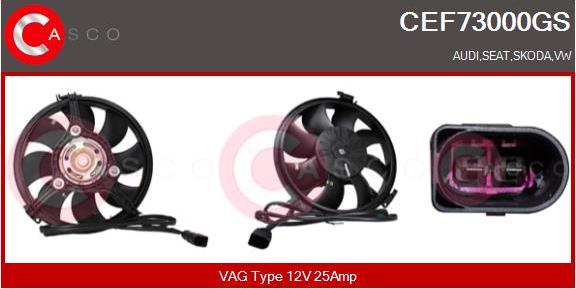 Casco CEF73000GS - Moteur électrique, ventilateur pour radiateurs cwaw.fr