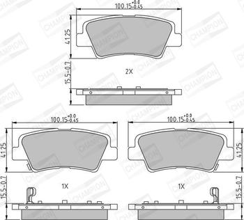 Champion 573816CH - Kit de plaquettes de frein, frein à disque cwaw.fr