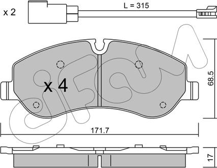 Cifam 822-990-0 - Kit de plaquettes de frein, frein à disque cwaw.fr