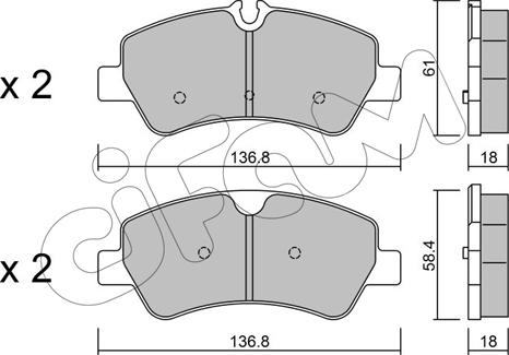 Cifam 822-991-0 - Kit de plaquettes de frein, frein à disque cwaw.fr