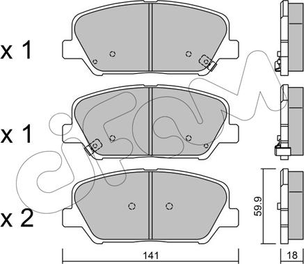 Cifam 822-997-0 - Kit de plaquettes de frein, frein à disque cwaw.fr